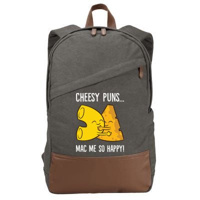 Cheesy Puns Mac Me So Happy Funny Mac And Cheese Gift Cotton Canvas Backpack