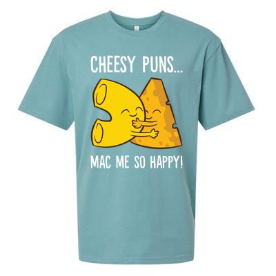 Cheesy Puns Mac Me So Happy Funny Mac And Cheese Gift Sueded Cloud Jersey T-Shirt