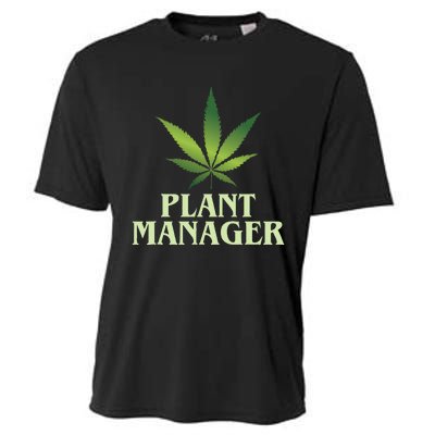 Cannabis Plant Manager Funny Marijuana Gift Cooling Performance Crew T-Shirt