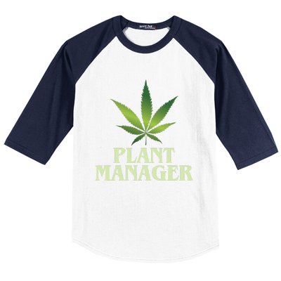 Cannabis Plant Manager Funny Marijuana Gift Baseball Sleeve Shirt