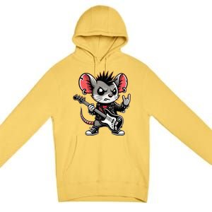 Cute Punk Mouse RockN Roll Goth Funny Punk Rock Music Funny Gift Premium Pullover Hoodie