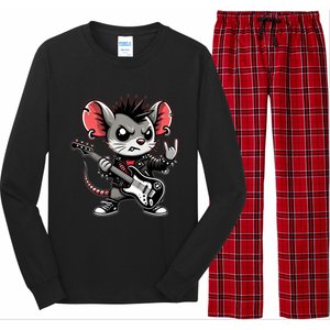 Cute Punk Mouse RockN Roll Goth Funny Punk Rock Music Funny Gift Long Sleeve Pajama Set