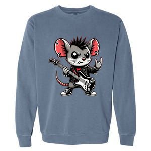 Cute Punk Mouse RockN Roll Goth Funny Punk Rock Music Funny Gift Garment-Dyed Sweatshirt