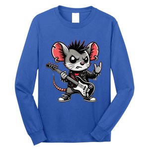 Cute Punk Mouse RockN Roll Goth Funny Punk Rock Music Funny Gift Long Sleeve Shirt