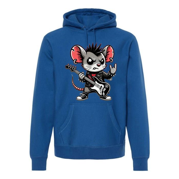 Cute Punk Mouse RockN Roll Goth Funny Punk Rock Music Funny Gift Premium Hoodie