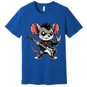 Cute Punk Mouse RockN Roll Goth Funny Punk Rock Music Funny Gift Premium T-Shirt