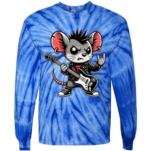 Cute Punk Mouse RockN Roll Goth Funny Punk Rock Music Funny Gift Tie-Dye Long Sleeve Shirt