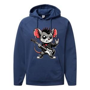 Cute Punk Mouse RockN Roll Goth Funny Punk Rock Music Funny Gift Performance Fleece Hoodie