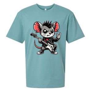 Cute Punk Mouse RockN Roll Goth Funny Punk Rock Music Funny Gift Sueded Cloud Jersey T-Shirt