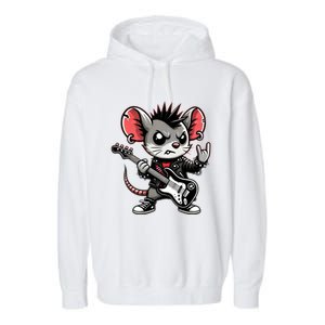 Cute Punk Mouse RockN Roll Goth Funny Punk Rock Music Funny Gift Garment-Dyed Fleece Hoodie