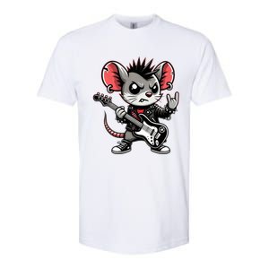 Cute Punk Mouse RockN Roll Goth Funny Punk Rock Music Funny Gift Softstyle CVC T-Shirt