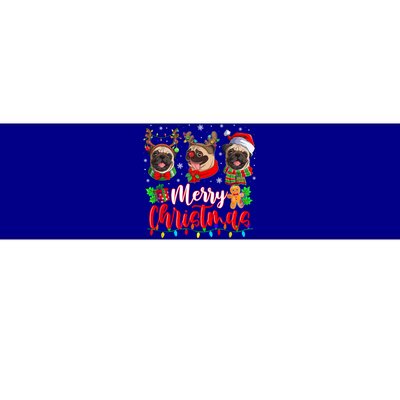 Cute Pugs Merry Christmas Light Santa Pug Christmas Family Cool Gift Bumper Sticker