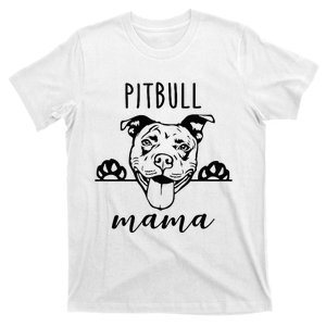 Cute Pitbull Mama Pocket Funny Hiding Dog Pet Mom Lover T-Shirt