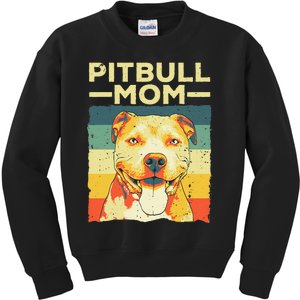 Cool Pitbull Mom For  Pitbull Owner Dog Lover Kids Sweatshirt