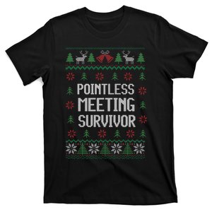 Christmas Pointless Meeting Survivor Ugly Office  T-Shirt