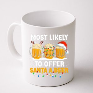 Christmas Party Most Likely To Offer Santa A Beer Funny Xmas Coffee Mug