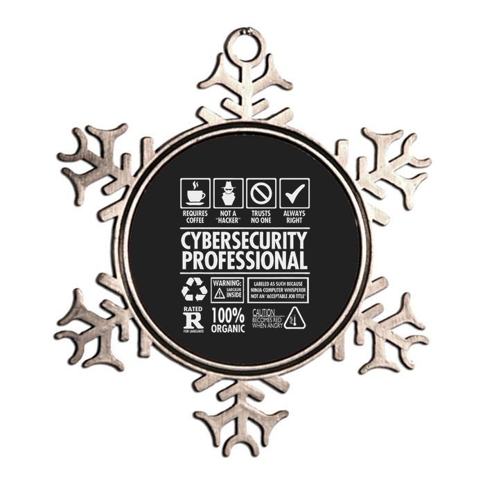 Cybersecurity Professional Not A Hacker Funny Job Metallic Star Ornament