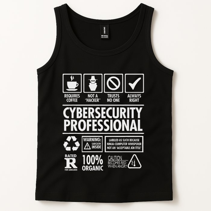 Cybersecurity Professional Not A Hacker Funny Job Tank Top