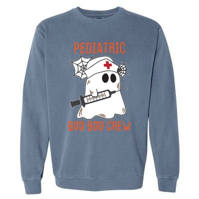 Cute Pediatric Nurse Halloween Ghost Rn Boo Boo Crew Cute Gift Garment-Dyed Sweatshirt