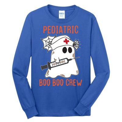 Cute Pediatric Nurse Halloween Ghost Rn Boo Boo Crew Cute Gift Tall Long Sleeve T-Shirt