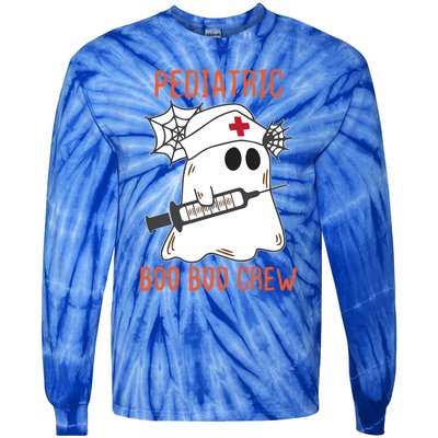 Cute Pediatric Nurse Halloween Ghost Rn Boo Boo Crew Cute Gift Tie-Dye Long Sleeve Shirt