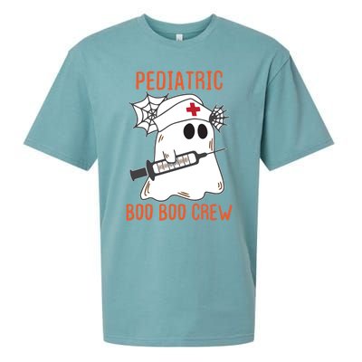 Cute Pediatric Nurse Halloween Ghost Rn Boo Boo Crew Cute Gift Sueded Cloud Jersey T-Shirt