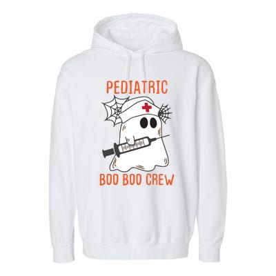 Cute Pediatric Nurse Halloween Ghost Rn Boo Boo Crew Cute Gift Garment-Dyed Fleece Hoodie