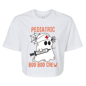 Cute Pediatric Nurse Halloween Ghost Rn Boo Boo Crew Cute Gift Bella+Canvas Jersey Crop Tee