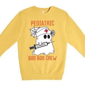 Cute Pediatric Nurse Halloween Ghost Rn Boo Boo Crew Gift Premium Crewneck Sweatshirt