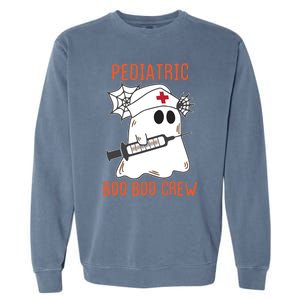 Cute Pediatric Nurse Halloween Ghost Rn Boo Boo Crew Gift Garment-Dyed Sweatshirt