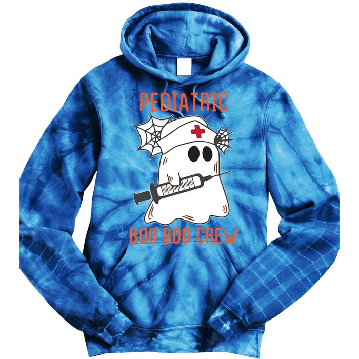 Cute Pediatric Nurse Halloween Ghost Rn Boo Boo Crew Gift Tie Dye Hoodie