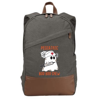 Cute Pediatric Nurse Halloween Ghost Rn Boo Boo Crew Gift Cotton Canvas Backpack