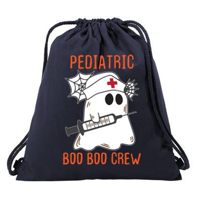 Cute Pediatric Nurse Halloween Ghost Rn Boo Boo Crew Gift Drawstring Bag