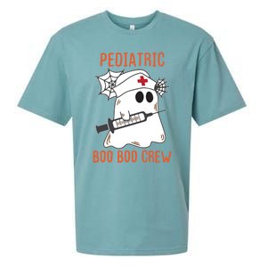 Cute Pediatric Nurse Halloween Ghost Rn Boo Boo Crew Gift Sueded Cloud Jersey T-Shirt