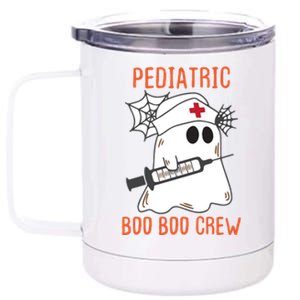 Cute Pediatric Nurse Halloween Ghost Rn Boo Boo Crew Gift 12 oz Stainless Steel Tumbler Cup