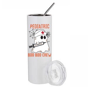 Cute Pediatric Nurse Halloween Ghost Rn Boo Boo Crew Gift Stainless Steel Tumbler