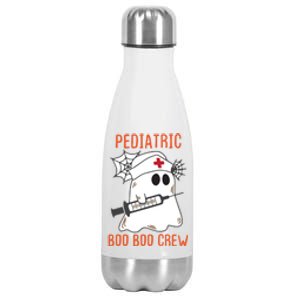 Cute Pediatric Nurse Halloween Ghost Rn Boo Boo Crew Gift Stainless Steel Insulated Water Bottle