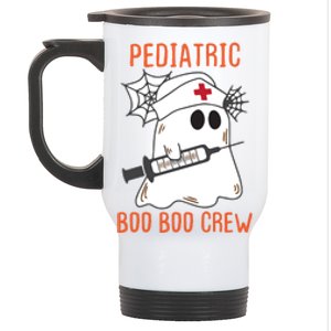 Cute Pediatric Nurse Halloween Ghost Rn Boo Boo Crew Gift Stainless Steel Travel Mug