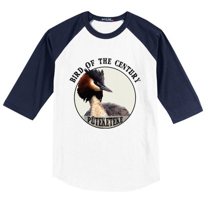 Cute Puteketeke New Zealand's Bird of the Century Flower  Baseball Sleeve Shirt