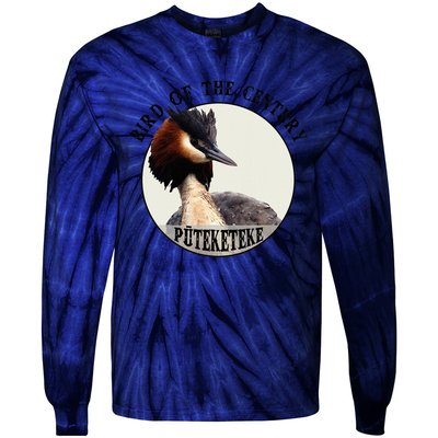 Cute Puteketeke New Zealand's Bird of the Century Flower  Tie-Dye Long Sleeve Shirt