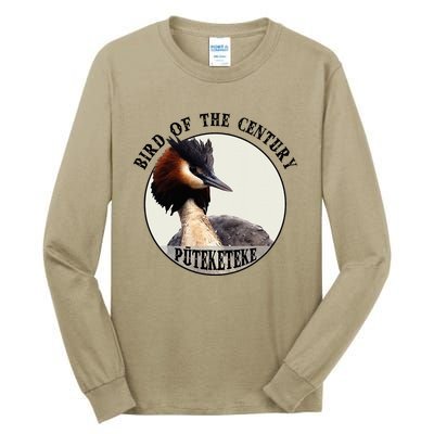 Cute Puteketeke New Zealand's Bird of the Century Flower  Tall Long Sleeve T-Shirt