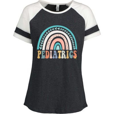 Christmas Pediatrics Nurse Pediatrician Peds Crew Flowers Gift Enza Ladies Jersey Colorblock Tee