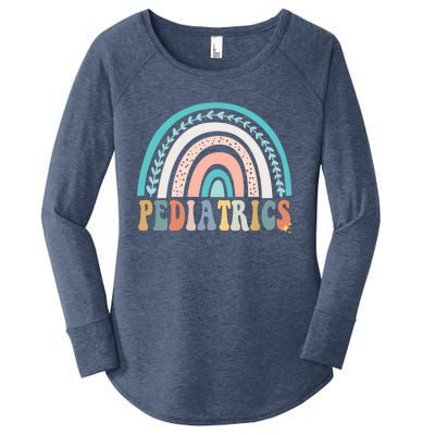 Christmas Pediatrics Nurse Pediatrician Peds Crew Flowers Gift Women's Perfect Tri Tunic Long Sleeve Shirt