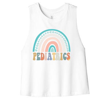 Christmas Pediatrics Nurse Pediatrician Peds Crew Flowers Gift Women's Racerback Cropped Tank