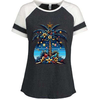 Christmas Perioperative Nurse Tech Surg Holiday Crew Enza Ladies Jersey Colorblock Tee