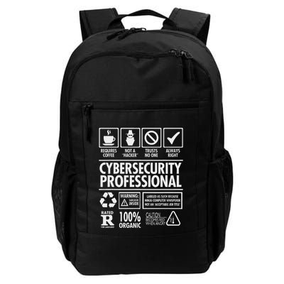 Cybersecurity Professional Not A Hacker Funny Job Daily Commute Backpack