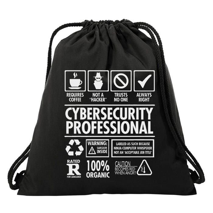 Cybersecurity Professional Not A Hacker Funny Job Drawstring Bag