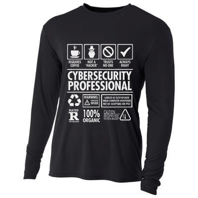 Cybersecurity Professional Not A Hacker Funny Job Cooling Performance Long Sleeve Crew