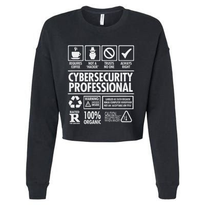 Cybersecurity Professional Not A Hacker Funny Job Cropped Pullover Crew