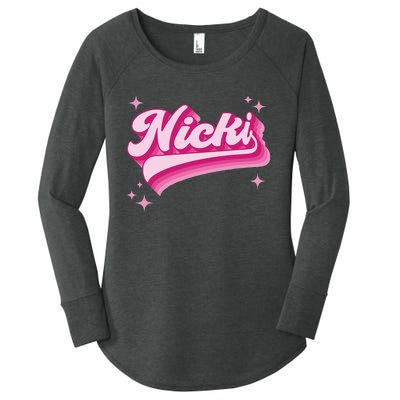 Cool Personalized Name Nicki Distressed Women's Perfect Tri Tunic Long Sleeve Shirt